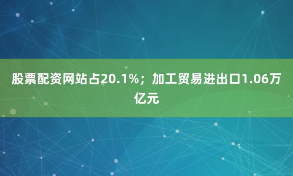 股票配资网站占20.1%；加工贸易进出口1.06万亿元